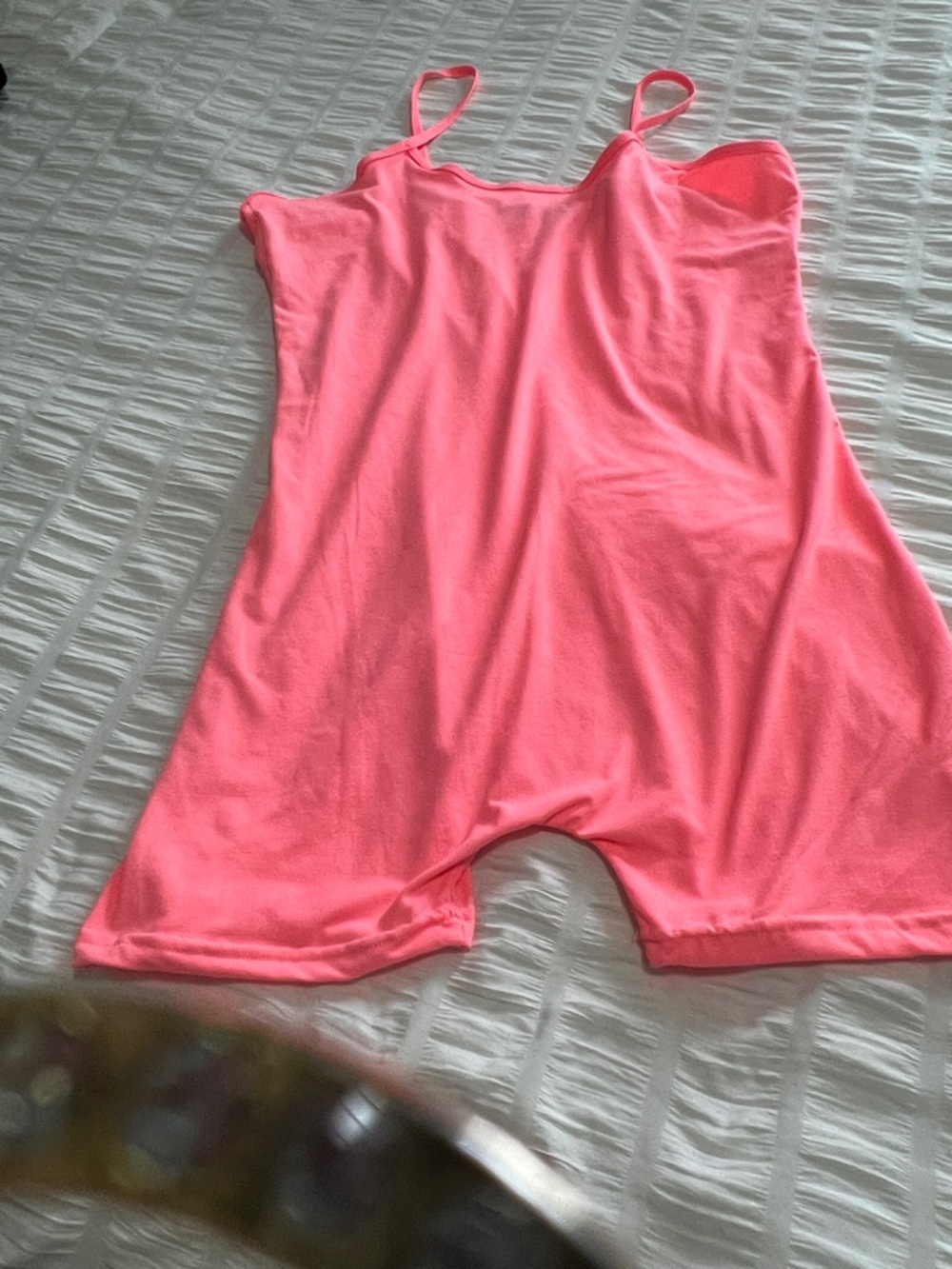 Neon Pink Stretch Women's Bodysuit Romper
